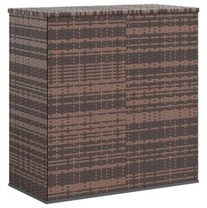 Skrzynia na poduszki ogrodowe, rattan pe, 100x49x103,5 cm, brąz