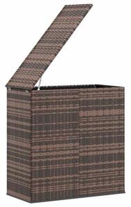 Skrzynia na poduszki ogrodowe, rattan pe, 100x49x103,5 cm, brąz
