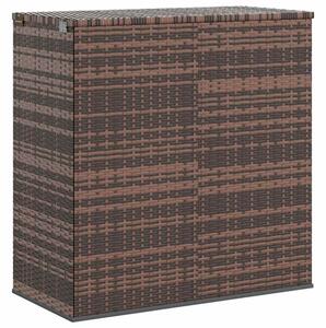 Skrzynia na poduszki ogrodowe, rattan pe, 100x49x103,5 cm, brąz