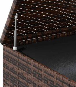 Skrzynia na poduszki ogrodowe, rattan pe, 100x49x103,5 cm, brąz