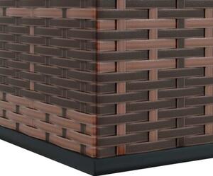Skrzynia na poduszki ogrodowe, rattan pe, 100x49x103,5 cm, brąz