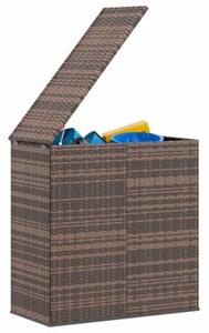 Skrzynia na poduszki ogrodowe, rattan pe, 100x49x103,5 cm, brąz