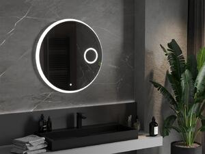Mexen Ella lustro łazienkowe podświetlane z lusterkiem kosmetycznym, okrągłe 80 cm, LED 6000K, antypara - 9811-080-080-611-00