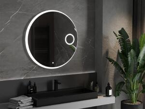 Mexen Ella lustro łazienkowe podświetlane z lusterkiem kosmetycznym, okrągłe 90 cm, LED 6000K, antypara - 9811-090-090-611-00