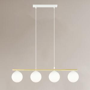 ALLORA 4 WHITE/OPAL 1255/4 lampa wisząca żyrandol biało złota klosze kule
