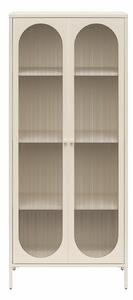 Kremowa metalowa witryna 80x186x40 cm Luna – Støraa