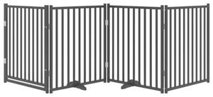 Składana bramka dla psa, z drzwiami, 4 panele, czarna, 320 cm