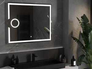 Mexen Onyx lustro łazienkowe podświetlane z lusterkiem kosmetycznym 100 x 80 cm, LED 6000K, antypara - 9813-100-080-611-00