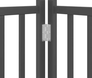 Składana bramka dla psa, z drzwiami, 4 panele, czarna, 320 cm