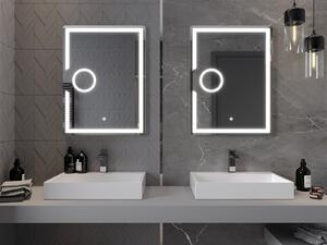 Mexen Onyx lustro łazienkowe podświetlane z lusterkiem kosmetycznym 60 x 80 cm, LED 6000K, antypara - 9813-060-080-611-00