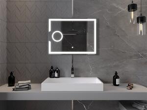 Mexen Onyx lustro łazienkowe podświetlane z lusterkiem kosmetycznym 80 x 60 cm, LED 6000K, antypara - 9813-080-060-611-00