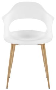 Zestaw 2 krzeseł do jadalni plastikowych drewniane nóżki biały Utica Beliani