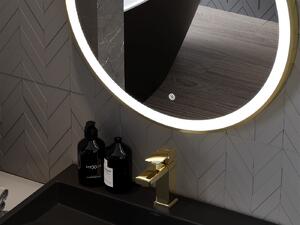 Mexen Esso lustro łazienkowe podświetlane, okragłe 100 cm, LED 6000K, antypara, rama złota - 9825-100-100-611-50