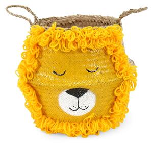 Żółto-naturalny kolorze dziecięcy kosz na zabawki z trawy morskiej ø 30x28 cm Lion – Compactor