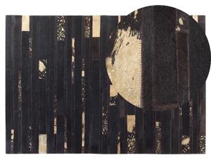 Dywan skórzany nowoczesny brązowy patchwork łaciaty ręcznie tkany 140 x 200 cm Artvin Beliani