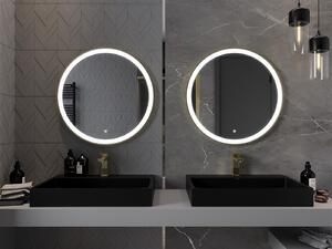 Mexen Esso lustro łazienkowe podświetlane, okragłe 70 cm, LED 6000K, antypara, rama złota - 9825-070-070-611-50