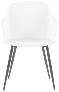 Minimalistyczny zestaw 2 krzeseł plastikowych czarne metalowe nogi biały Fonda Beliani