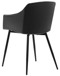 Minimalistyczny zestaw 2 krzeseł plastikowych metalowe nogi czarny Fonda Beliani