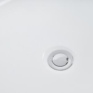 Owalna wanna wolnostojąca akrylowa 170 cm system przelewowy biała Antigua Beliani