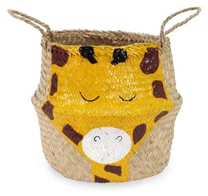 Żółto-naturalny dziecięcy kosz na zabawki z trawy morskiej ø 30x28 cm Giraffe – Compactor