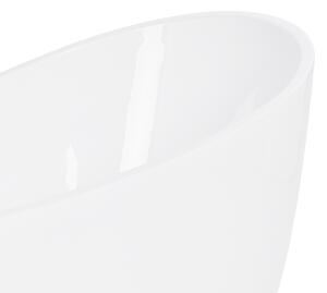 Owalna wanna wolnostojąca akrylowa 170 cm system przelewowy biała Antigua Beliani