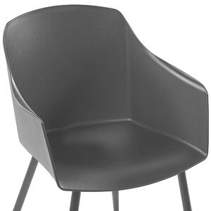 Minimalistyczny zestaw 2 krzeseł plastikowych metalowe nogi czarny Fonda Beliani
