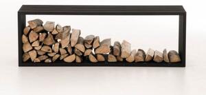 Allegra czarny mat stojak na drewno opałowe