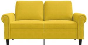 Sofa 2-osobowa, Å¼Ã³Åta, 120 cm, tapicerowana aksamitem