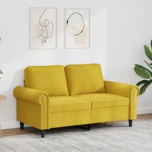 Sofa 2-osobowa, Å¼Ã³Åta, 120 cm, tapicerowana aksamitem