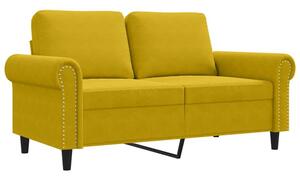 Sofa 2-osobowa, Å¼Ã³Åta, 120 cm, tapicerowana aksamitem