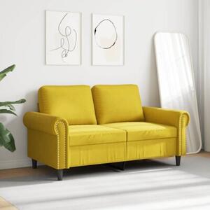 Sofa 2-osobowa, Å¼Ã³Åta, 120 cm, tapicerowana aksamitem