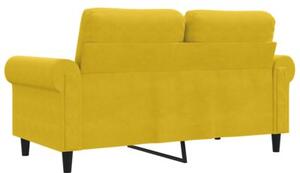 Sofa 2-osobowa, Å¼Ã³Åta, 120 cm, tapicerowana aksamitem