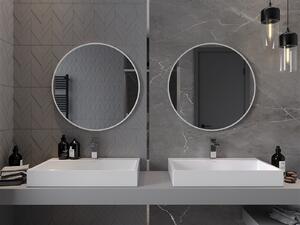 Mexen Loft lustro łazienkowe okragłe 70 cm, rama biała - 9850-070-070-000-20