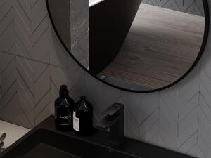 Mexen Loft lustro łazienkowe okragłe 80 cm, rama czarna - 9850-080-080-000-70