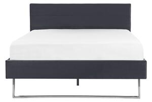 Nowoczesne łóżko tapicerowane welurowe 140 x 200 cm stelażem szare Bellou Beliani