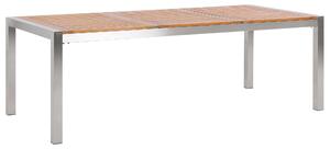 Zestaw ogrodowy stół blat drewno eukaliptus 220x100cm 8 krzeseł rattan Grosseto Beliani
