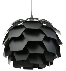 Lampa wisząca okrągła plastikowa geometryczna czarna duża Segre Beliani