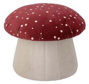 Czerwono-biały aksamitny puf dziecięcy Lue − Bloomingville Mini