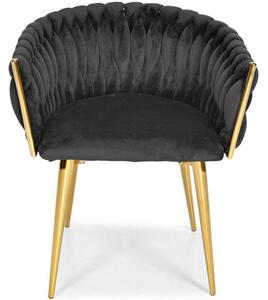 OUTLET - Krzesło welurowe ROSA - czarne