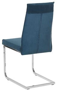 Zestaw 2 krzeseł wspornikowych do jadalni welurowy niebieski Rockford Beliani