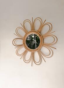 Lustro rattanowe FLOWER HANDMADE BOHO lustro wykonane ręcznie z naturalnego rattanu