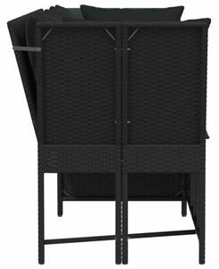 Fotel ogrodowy z poduszkami, rattan pe, czarny