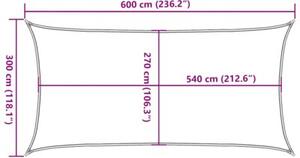 Żagiel przeciwsłoneczny, 160 g/m², kolor taupe, 3x6 m, hdpe