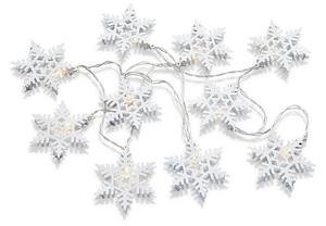Łańcuch śnieżynki dekoracja choinki 1,35m 10 LED 0,6W biała