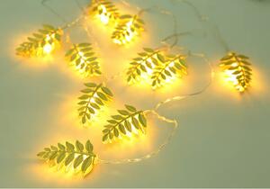Lampki świąteczne złote listki 1,65m 10 LED 0,03W ciepła