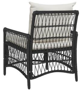 Krzesło ogrodowe z poduszką czarny 73 x 61 x 77 cm polirattan