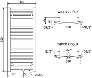 Mexen Ares grzejnik elektryczny 900 x 400 mm, 300 W, biały - W102-0900-400-6300-20
