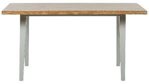 Stół o jadalni 150x90 cm drewniane nogi blat fornir jasne drewna/szary Lenister Beliani