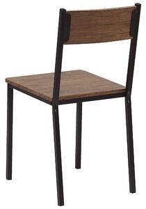 Zestaw mebli do jadalni stół 4 krzesła MDF stal ciemne drewno czarny Hamry Beliani