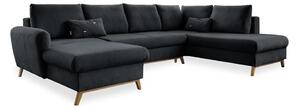 Ciemnoszara rozkładana sofa w kształcie litery "U" Miuform Scandic Lagom, prawostronna